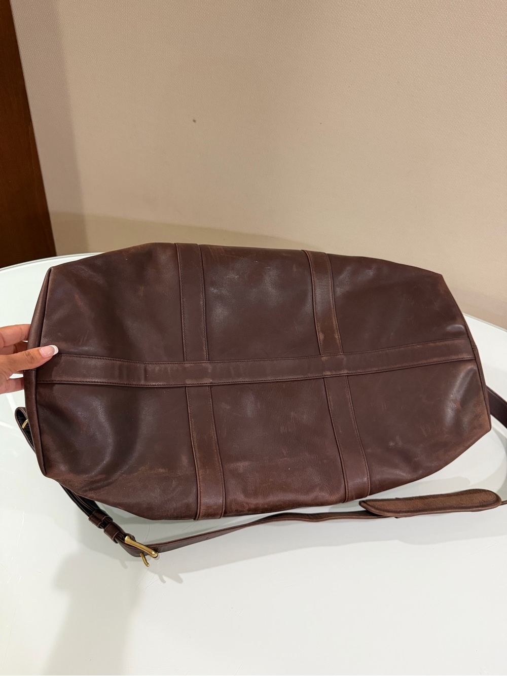 Vintage Coach Brown Leather Large Travel Weekender Duffle Bag Style 0502 - Picture 12 of 16